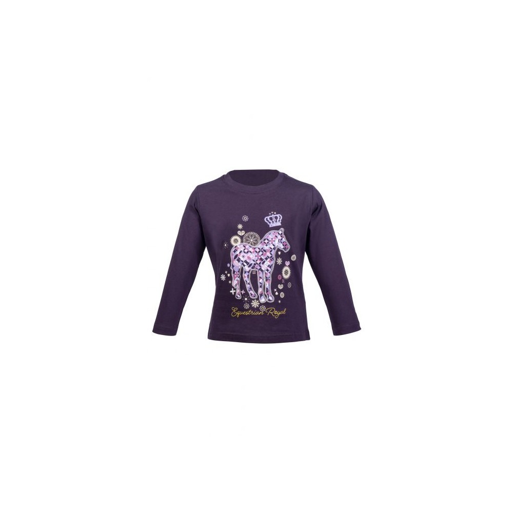 T-shirt à ML junior Lola HKM Lilas foncé • Sud Equi'Passion