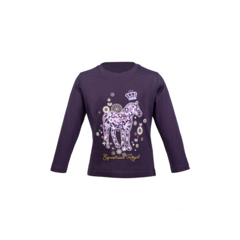 T-shirt à ML junior Lola HKM Lilas foncé • Sud Equi'Passion