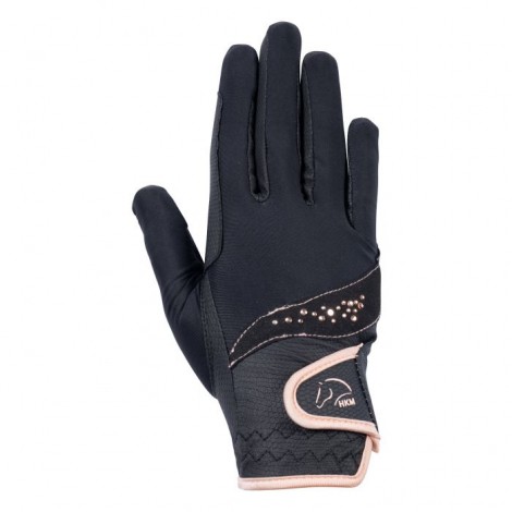 Gants Rosegold glamour HKM Noir • Sud Equi'Passion