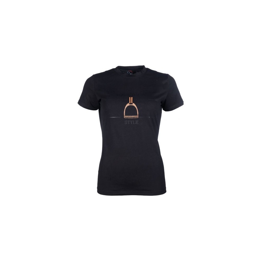 T-shirt Equine Sports HKM Noir/Rosegold • Sud Equi'Passion