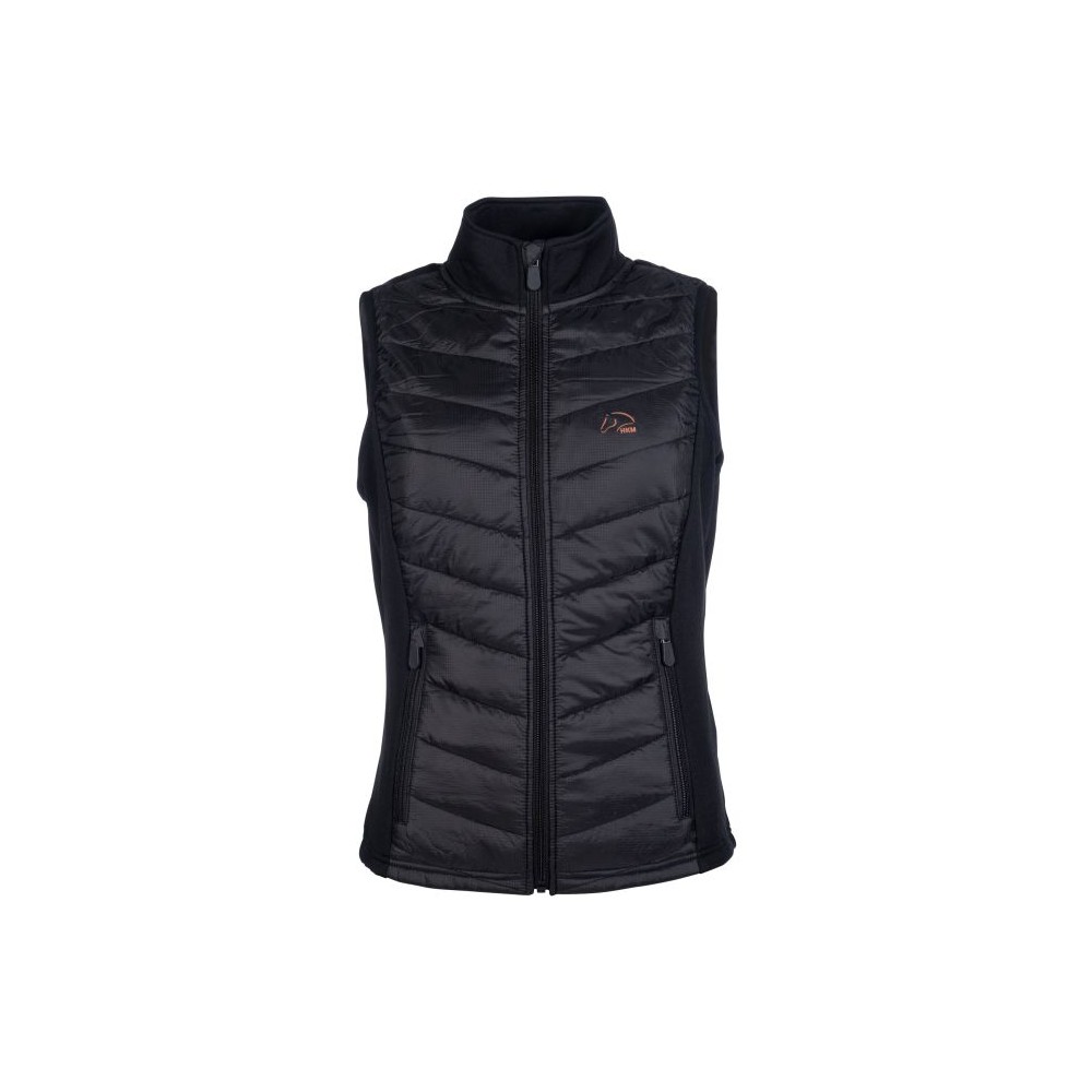 Gilet sans manches femme jersey/nylon Basel Style HKM Noir/Rosegold • Sud Equi'Passion