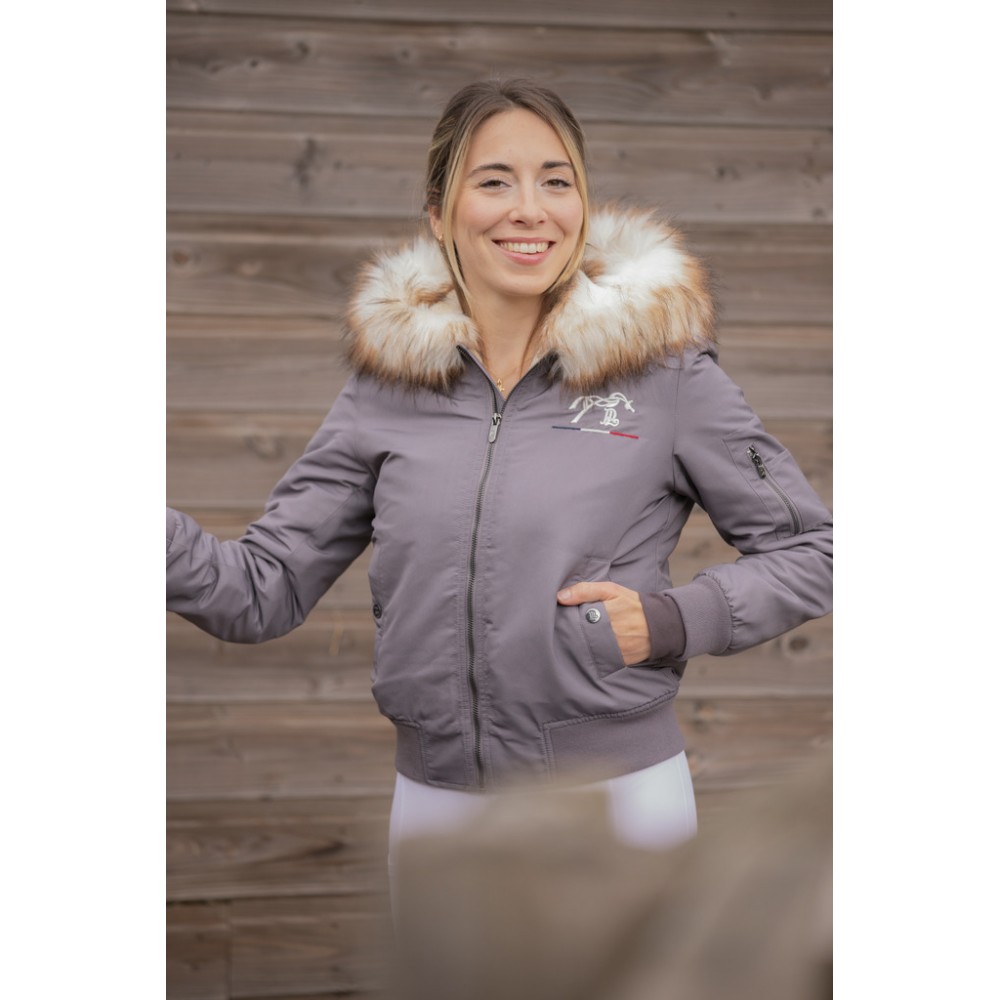 Blouson femme Lyon PENELOPE LEPREVOST Gris Glitter • Sud Equi'Passion