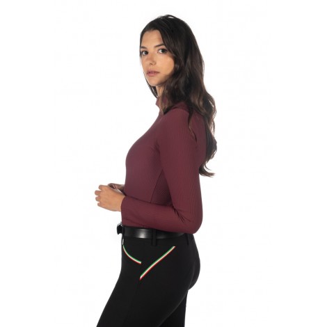 Haut technique ML femme Livigno Ribbed LAURIA GARRELLI • Sud Equi'Passion