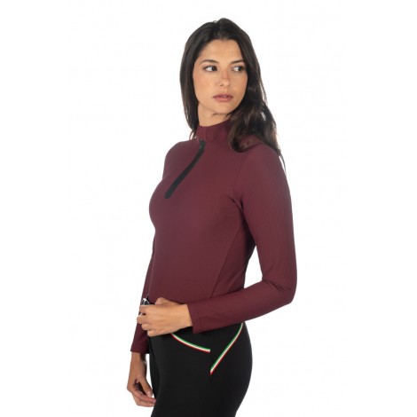 Haut technique ML femme Livigno Ribbed LAURIA GARRELLI • Sud Equi'Passion