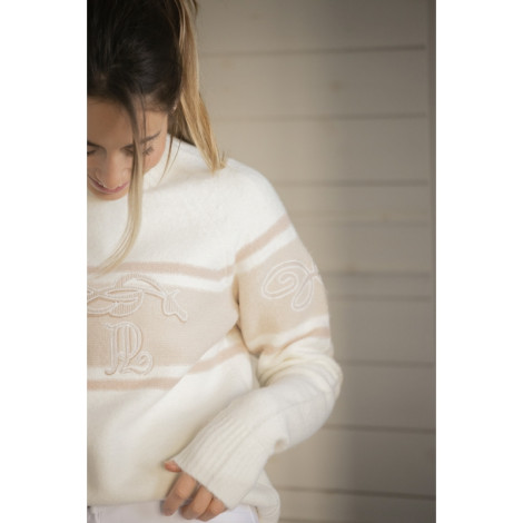 Pull femme Noris PENELOPE LEPREVOST Beige/Camel • Sud Equi'Passion