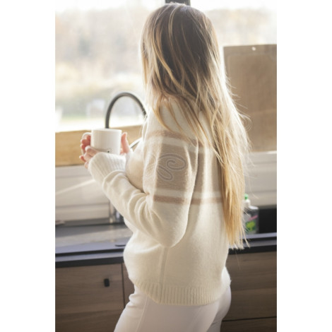 Pull femme Noris PENELOPE LEPREVOST Beige/Camel • Sud Equi'Passion