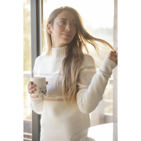 Pull femme Noris PENELOPE LEPREVOST Beige/Camel • Sud Equi'Passion