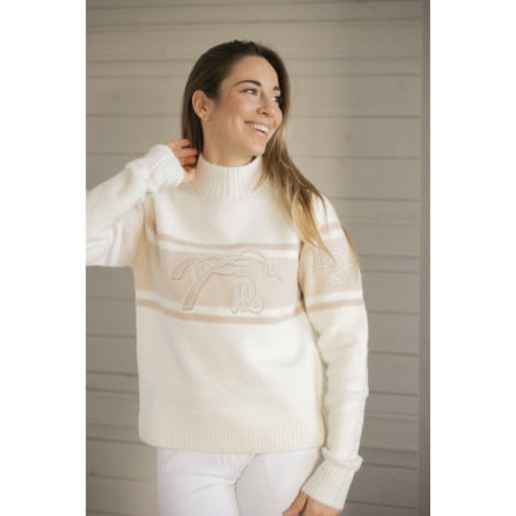 Pull femme Noris PENELOPE LEPREVOST Beige/Camel • Sud Equi'Passion