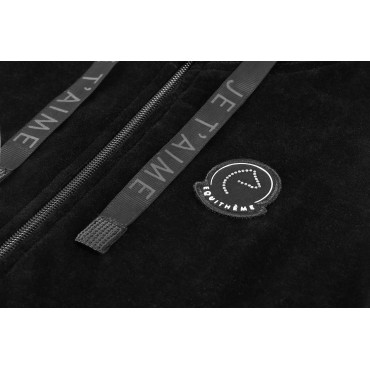 Sweat zippé à capuche femme Coline Velvet JTM EQUITHEME Noir