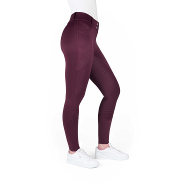 Pantalon femme Elsa Full grip JTM EQUITHEME Prune
