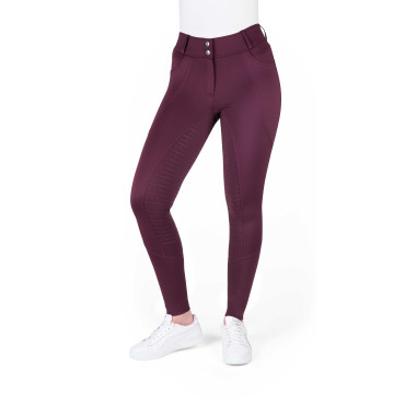 Pantalon femme Elsa Full grip JTM EQUITHEME Prune