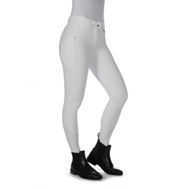 Pantalon de concours femme Livigno grip genoux LAURIA GARRELLI Blanc