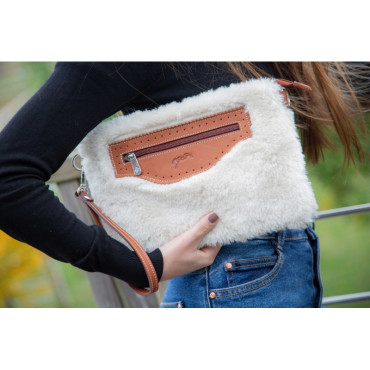 Sac Pochette Emilie PENELOPE LEPREVOST Ecru/Cognac