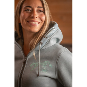 Sweat zippé femme Fluore PENELOPE LEPREVOST Vert Sauge