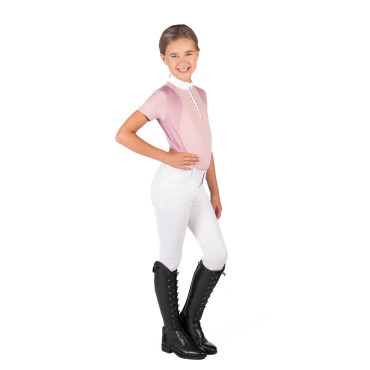 Polo de concours MC junior Glam Kids HKM Vieux Rose