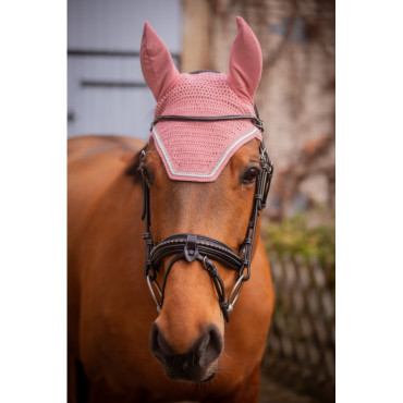 Bonnet anti-mouches Diamant PENELOPE LEPREVOST Vieux Rose/Blanc