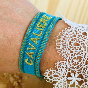 Bracelet tissu Cavalière EQUESTRIAN SHOP Turquoise