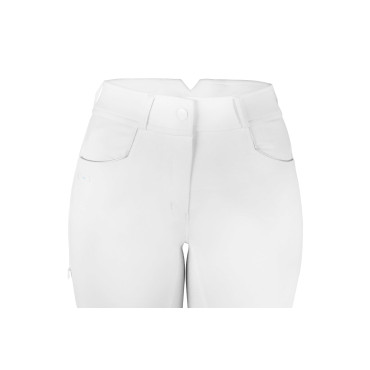 Pantalon de concours taille haute femme River Full Grip RIDING WORLD Blanc