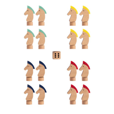 Jeu en bois des Petits Chevaux HKM • Sud Equi'Passion