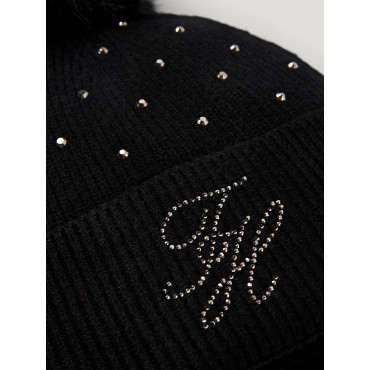 Bonnet à pompon Daly Rhinestone TOMMY HILFIGER Noir