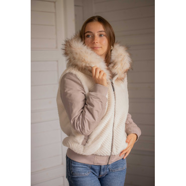 Blouson femme Lyon réversible PENELOPE LEPREVOST Taupe/Ecru