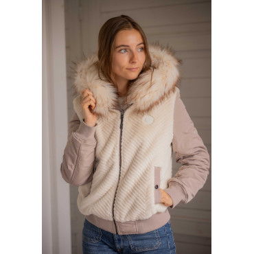 Blouson femme Lyon réversible PENELOPE LEPREVOST Taupe/Ecru • Sud Equi'Passion