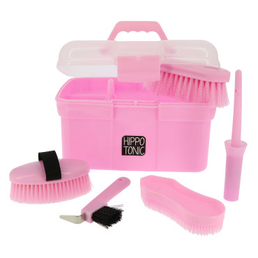 Set coffret de pansage junior HIPPOTONIC Rose • Sud Equi'Passion