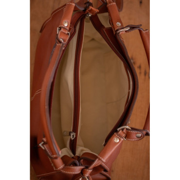 Sac à main cuir Chokly PENELOPE LEPREVOST Cognac