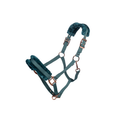 Licol RoseGold Glamour Style HKM Pétrole/Rosegold • Sud Equi'Passion
