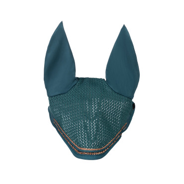 Bonnet anti-mouches Rosegold Glamour Style HKM Pétrole/Rosegold