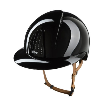 Casque Smart Nova Metal Polish visière Polo Noir Jugulaire Beige KEP • Sud Equi'Passion