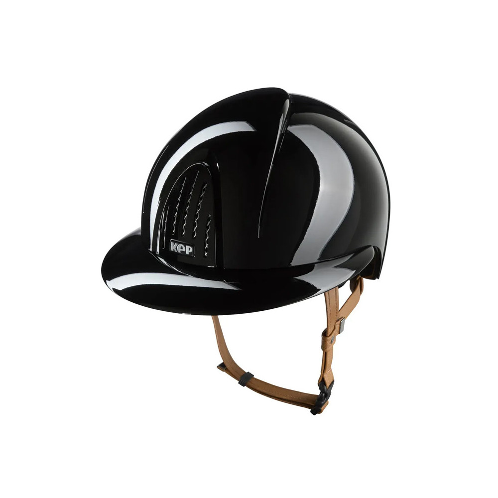 Casque Smart Nova Metal Polish visière Polo Noir Jugulaire Beige KEP • Sud Equi'Passion